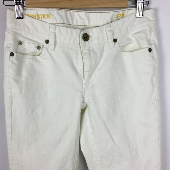J Crew Jeans Womens Size 27 Matchstick White Denim Skinny 31" Inseam Low Rise - Picture 4 of 6